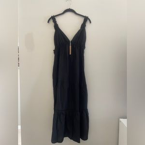 black linen maxi dress